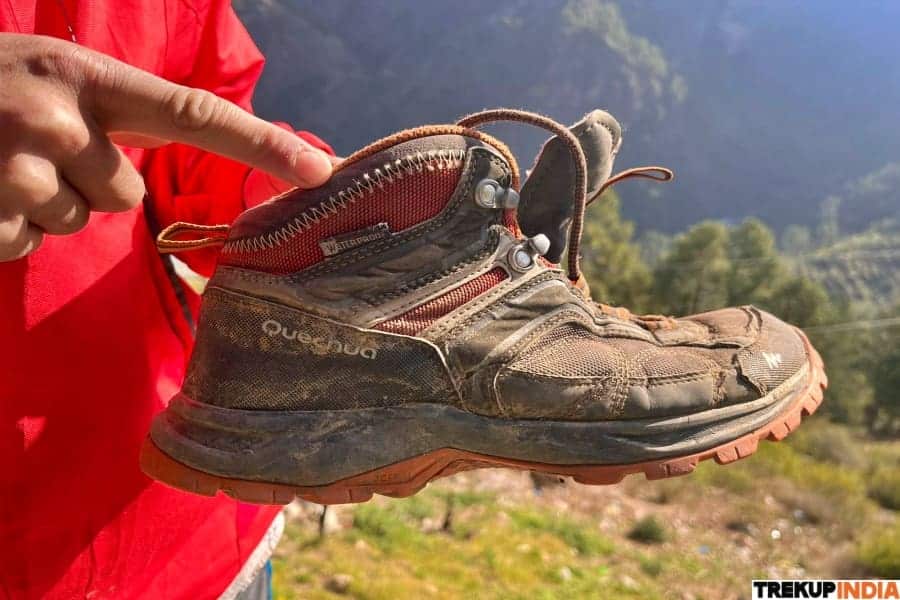 ankel of trekking shoes