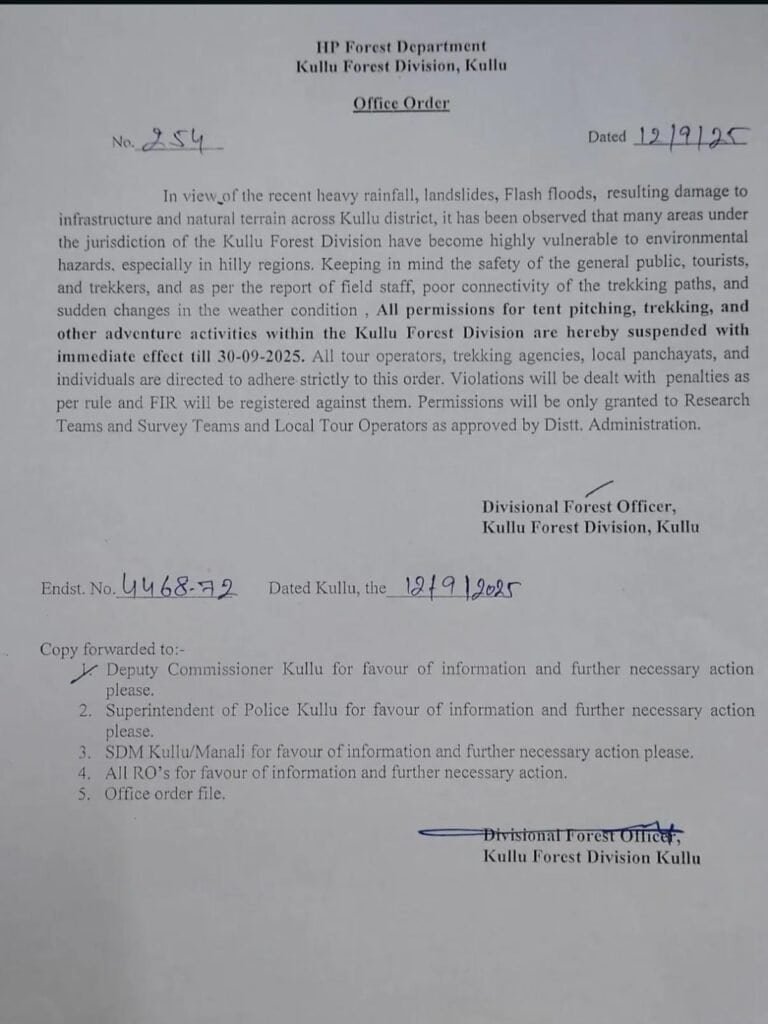 Hampta Pass Trek Suspension September 2025
